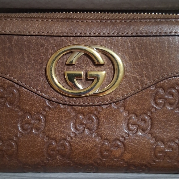 GUCCI Guccissima SUKEY Zip Around Long Brown Wallet Leather (Brown) - Picture 8 of 14